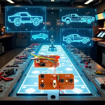 2個 27mhz 4ウェイリモートコントロールボード 双方向RCトランスミッターとレシーバーおもちゃ 車 ロボットモデルアクセサリー、DIYおもちゃプロジェクト 4ウェイリモートコントロールリモートおよびアプリ制御車両アクセサリー
