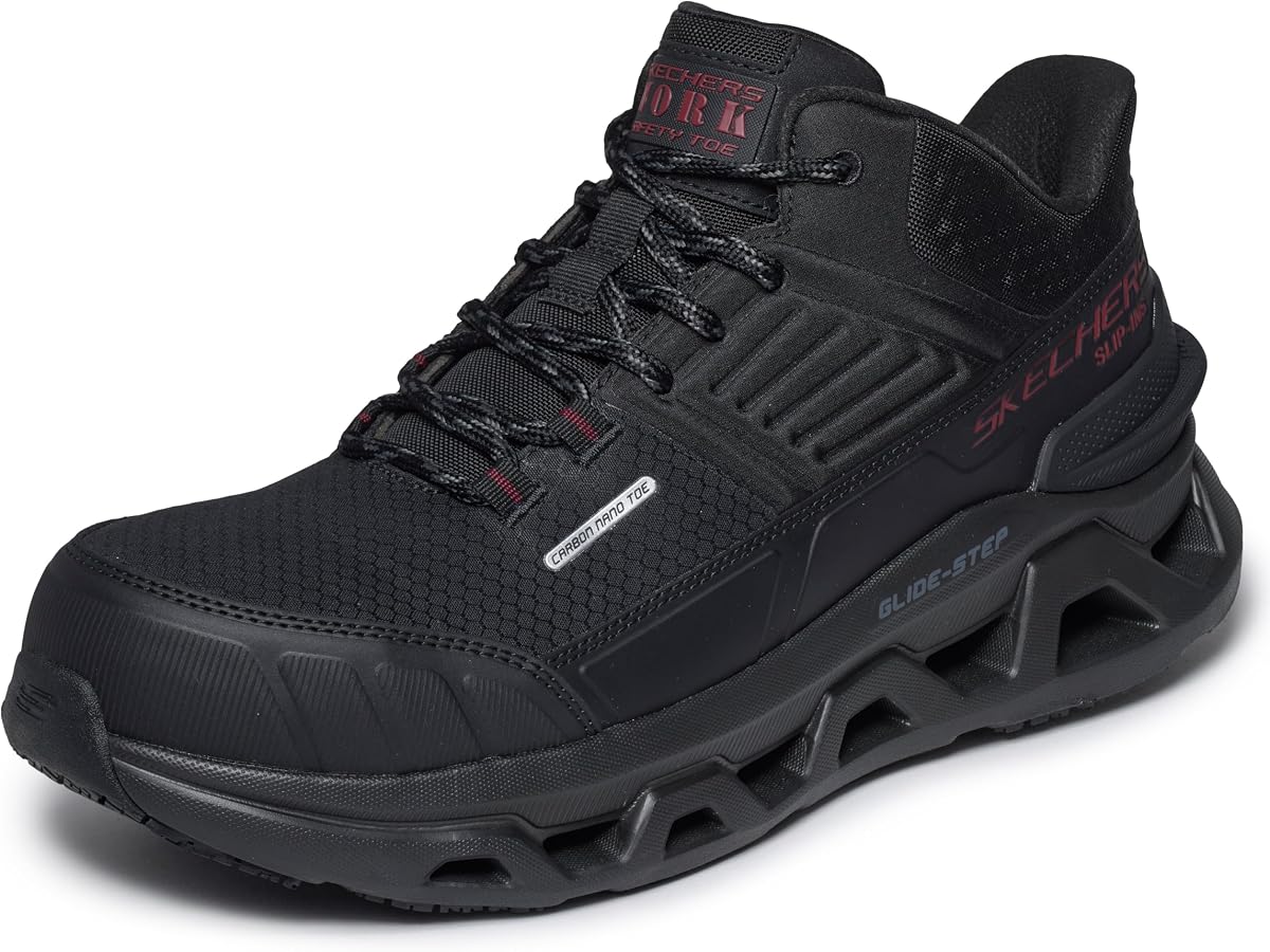 Skechers Men's Glide Step Altus Ventran | Work, Slip-ins, Glide Step, Slip Resistant, Electrical Hazard, Air-Cooled Memory Foam, Carbon Nano Toe
