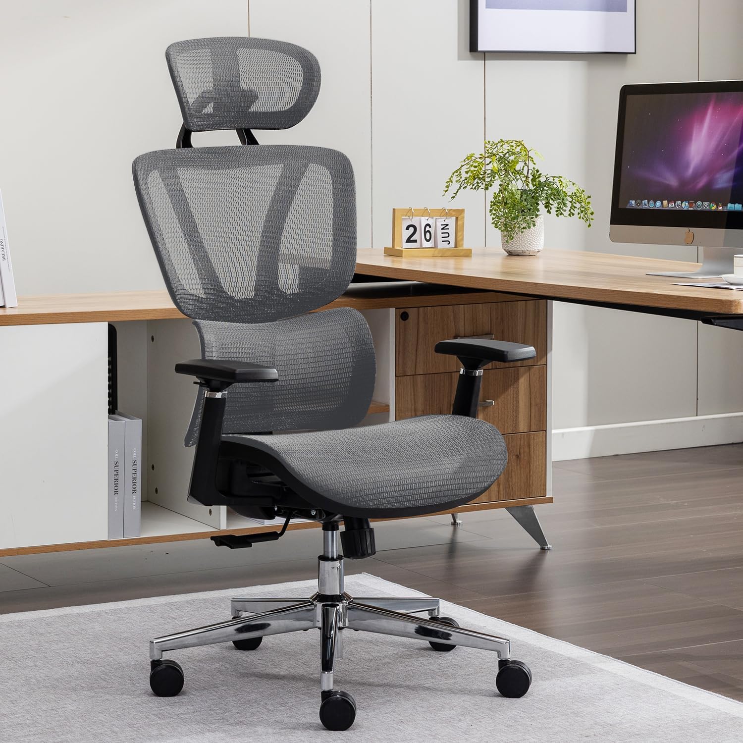 SIHOOChaise De Bureau Ergonomique, Support Lombaire, Appui-Tête Et