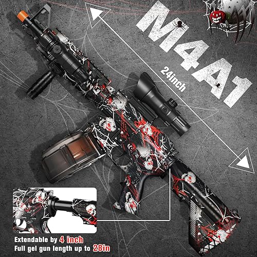Miniatura 2 de Pistola de bolas de gel grande con tambor, pistola manual y automática M4A1 de doble modo con 50000 cuentas de gel para juegos de disparos en equipo