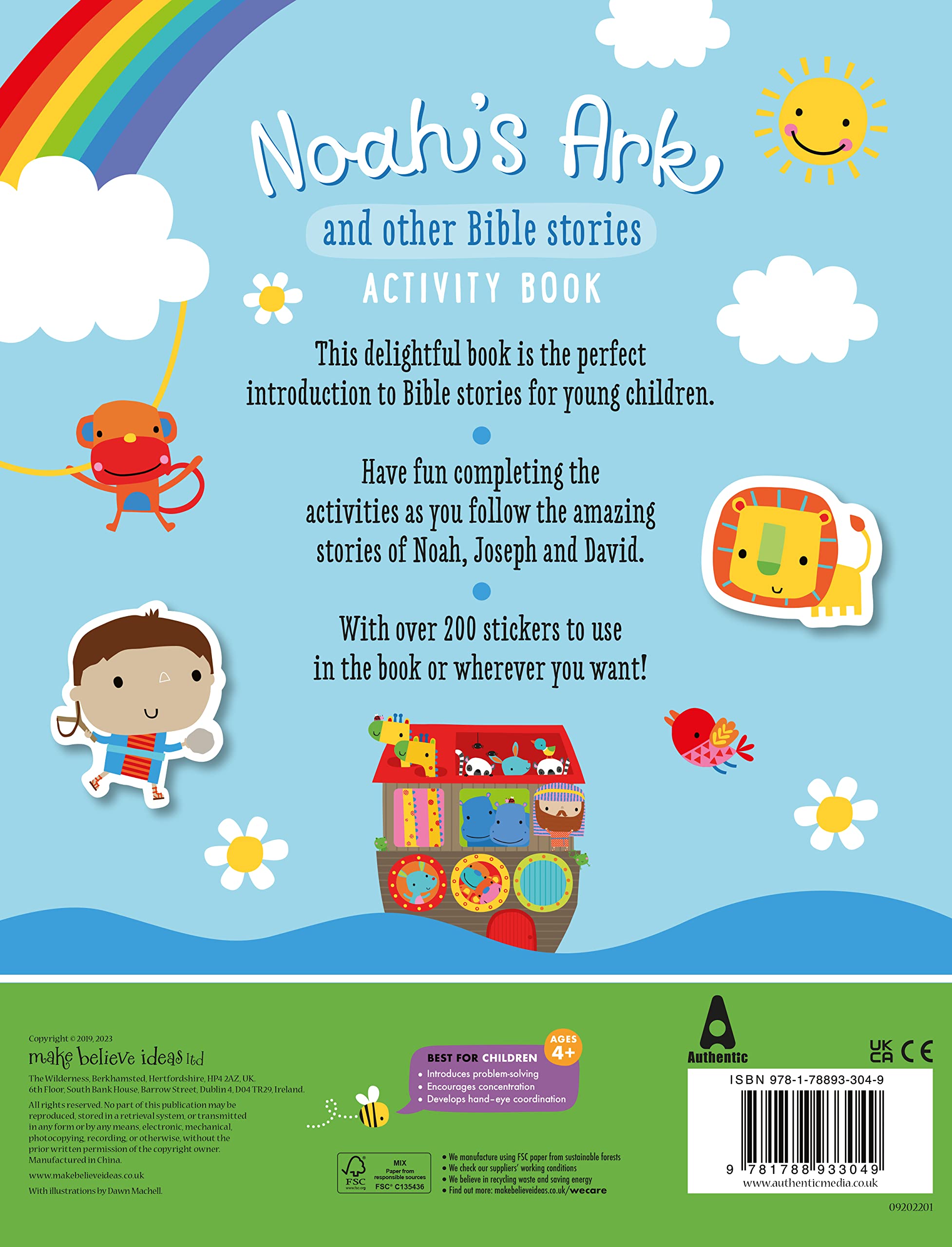 Noah's Ark and Other Bible Stories Activity Book: Packed With Fun Activities and Sweet Animal Stickers!