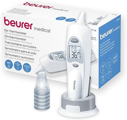 Beurer FT58 Ear Thermometer, Memory of 10 Measurements, White