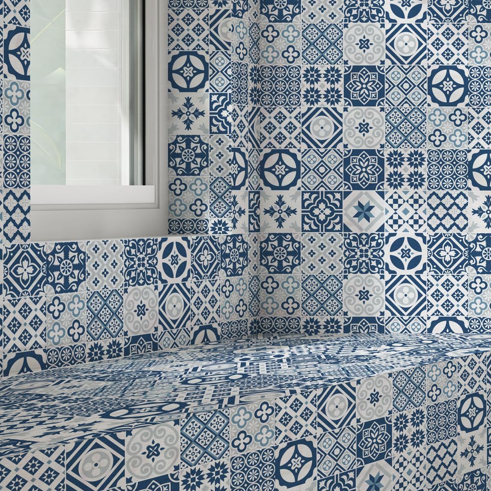 RE-COVERTILES Fliesenaufkleber Set – 24 Stück, 20x20 Cm, Selbstklebend, Wasserfest, Für Bad & Küche, Made In Italy