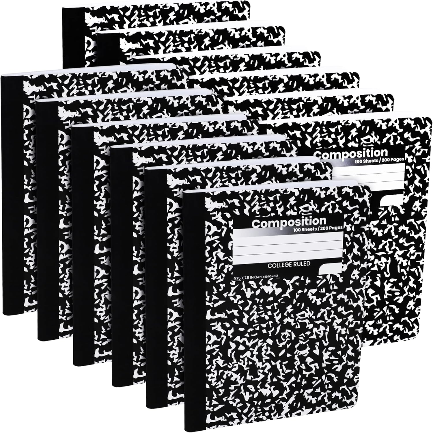 Bulk Composition Notebooks, College Ruled Paper Writing Journals, Marble Cover College Ruled Composition Books, 100 Sheets, School Notebooks, School Supply Notebooks, Student Journal Notebooks Bulk,