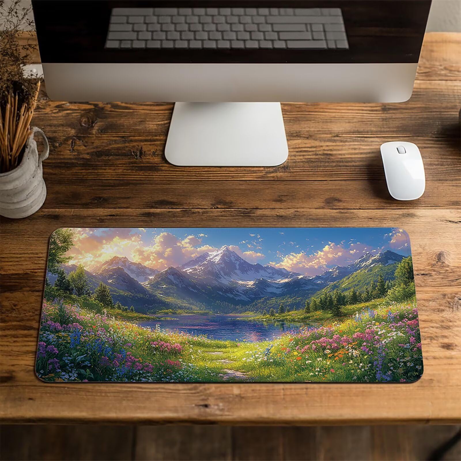 Podkładka pod mysz górska, XXL, 600 x 1400 x 3 mm, wodoodporna, gamingowa podkładka pod mysz, dokładność i prędkość, akcesoria do gier, laptop, biuro, PC, prezent dla mężczyzn, FSBD-1129