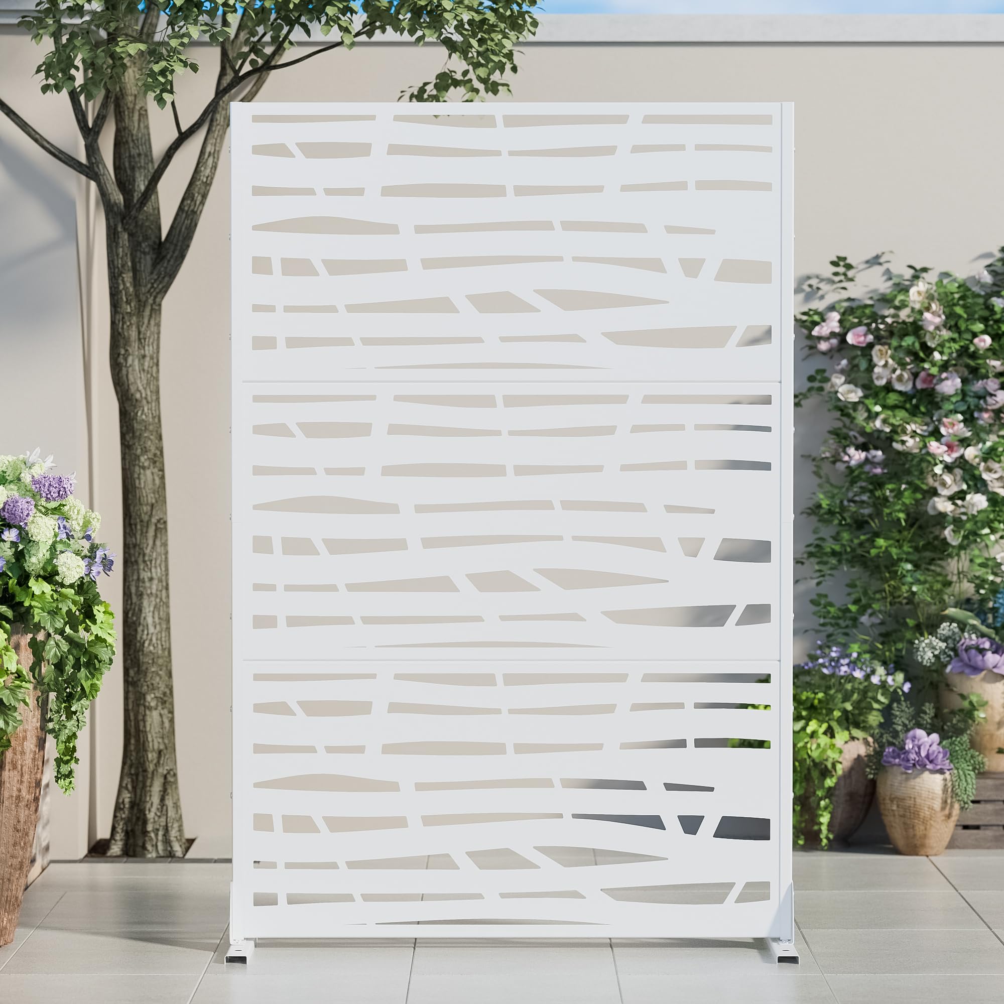 Casaphoria White Jungle Privacy Screen