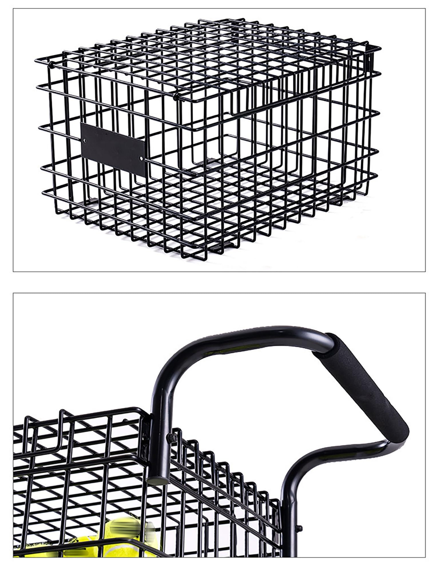 Carrello da tennis con ruote, cestino portatile per raccogliere le palline, contiene 350 palline, ideale per allenatori e giocatori, leggero e facile da trasportare