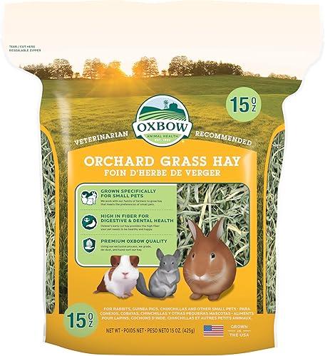 Miniatura 1 de Oxbow Animal Health Orchard Grass Heno - Heno de hierba natural para chinchillas conejos cobayas hámsters y jerbos