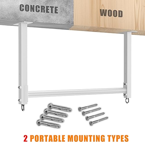 Miniatura 6 de Ceiling Mounted Pull Up Bar, Heavy Duty 700 LBS Multi Grip Pull Up Bars, 16"24" Rafter Chin Up Bar, Ceiling Joist for GarageGymBasement with