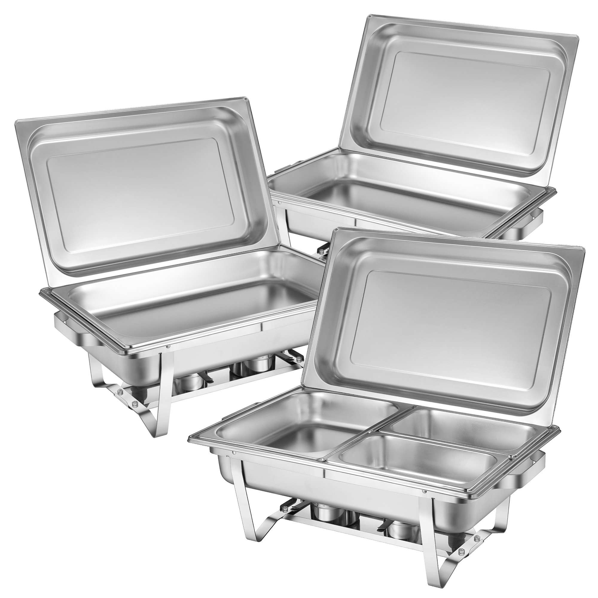 Zelsius Chafing Dish Professional Set Montpellier, 3 x Stainless Steel