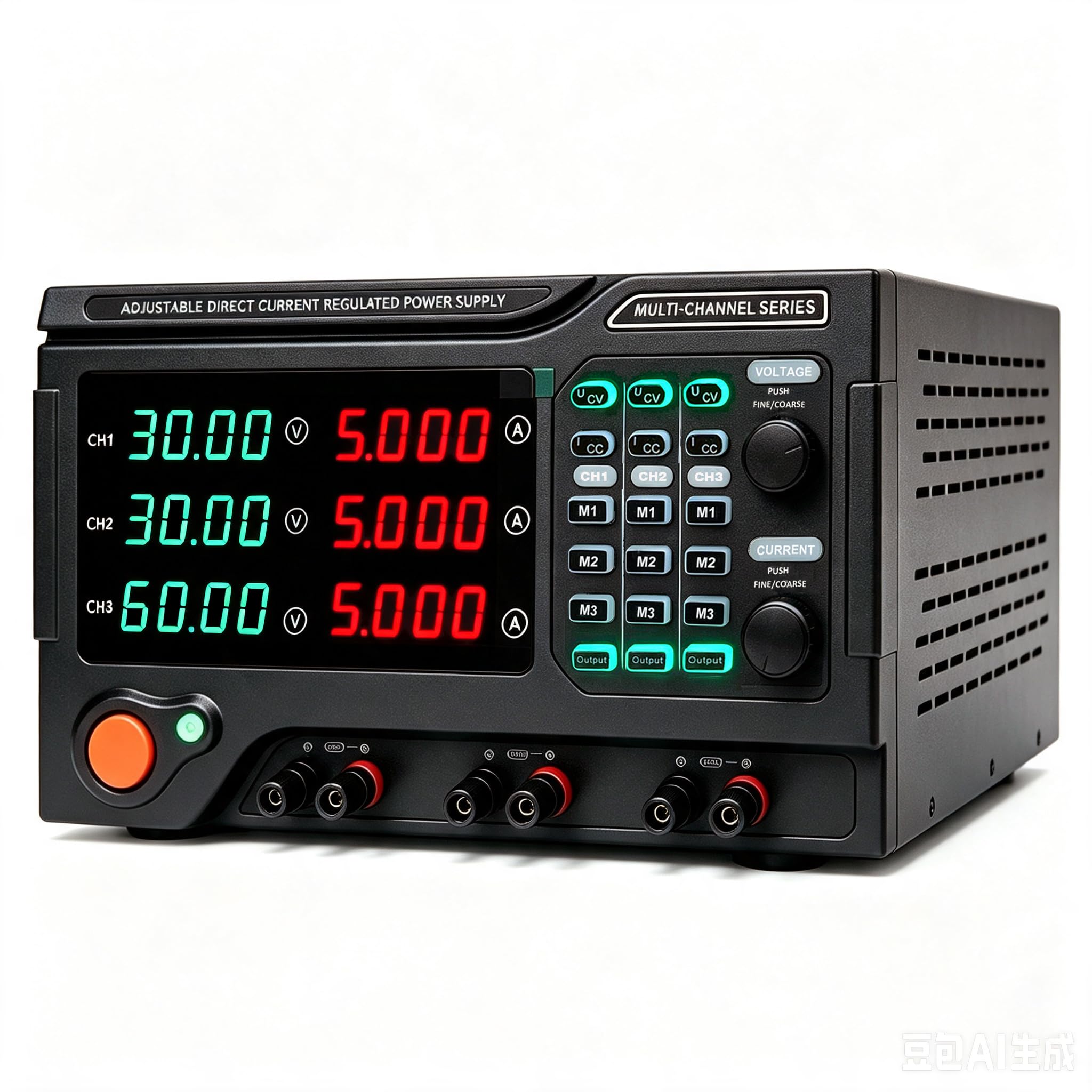 Alimentatore di rete programmabile DC da laboratorio, 3 canali, potenza totale 600 W, 30 V/5 A, 30 V/5 A, 60 V/5 A