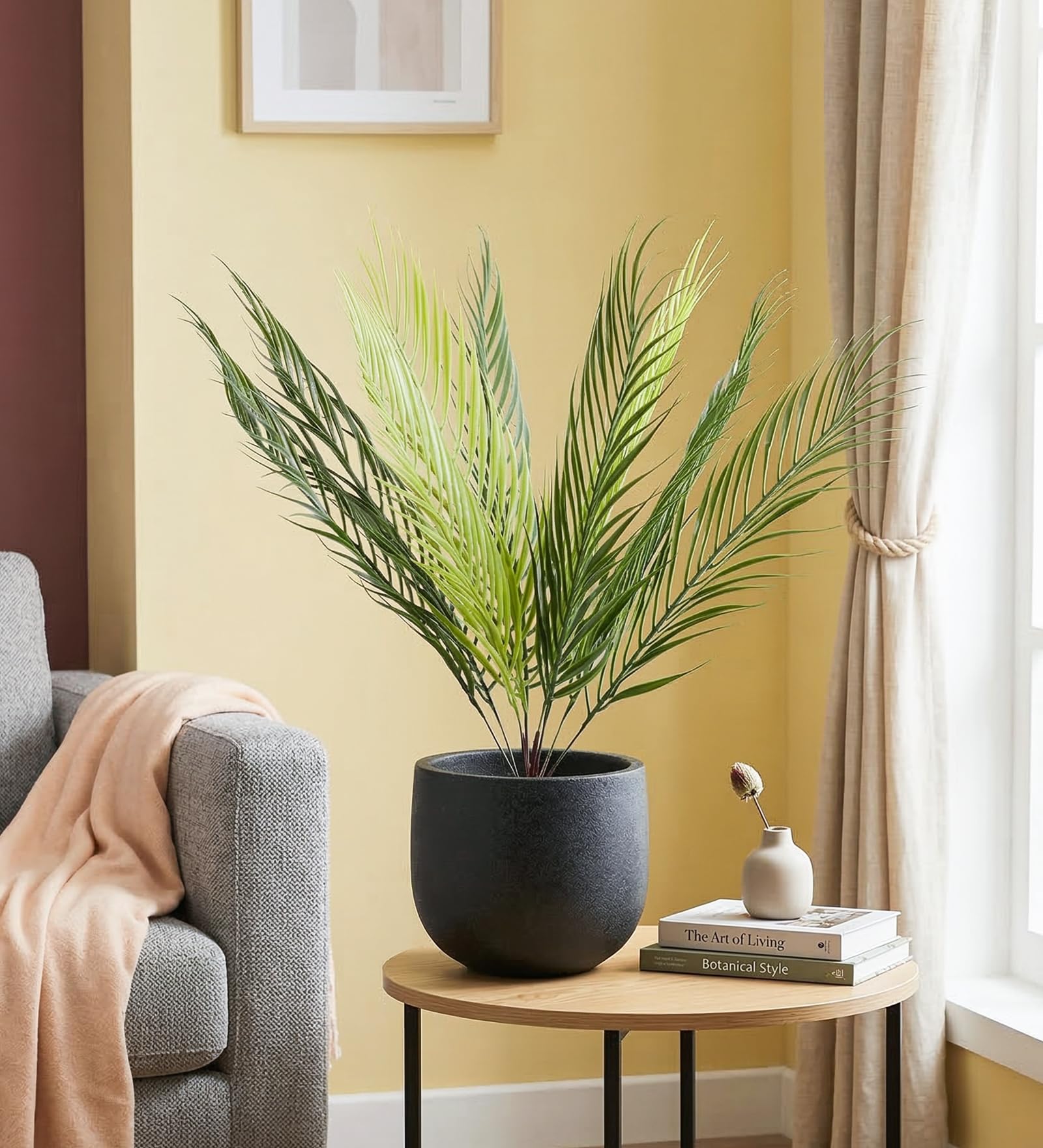Pepperfry Artificial Palm | Fronds Branches 9 Leaves Ornamental | PVC Areca Palm Artificial Plant | Indoor Plant | Office Decor, Attractive Plant, Without Pot, Natural Looking Indoor Plant-image-24