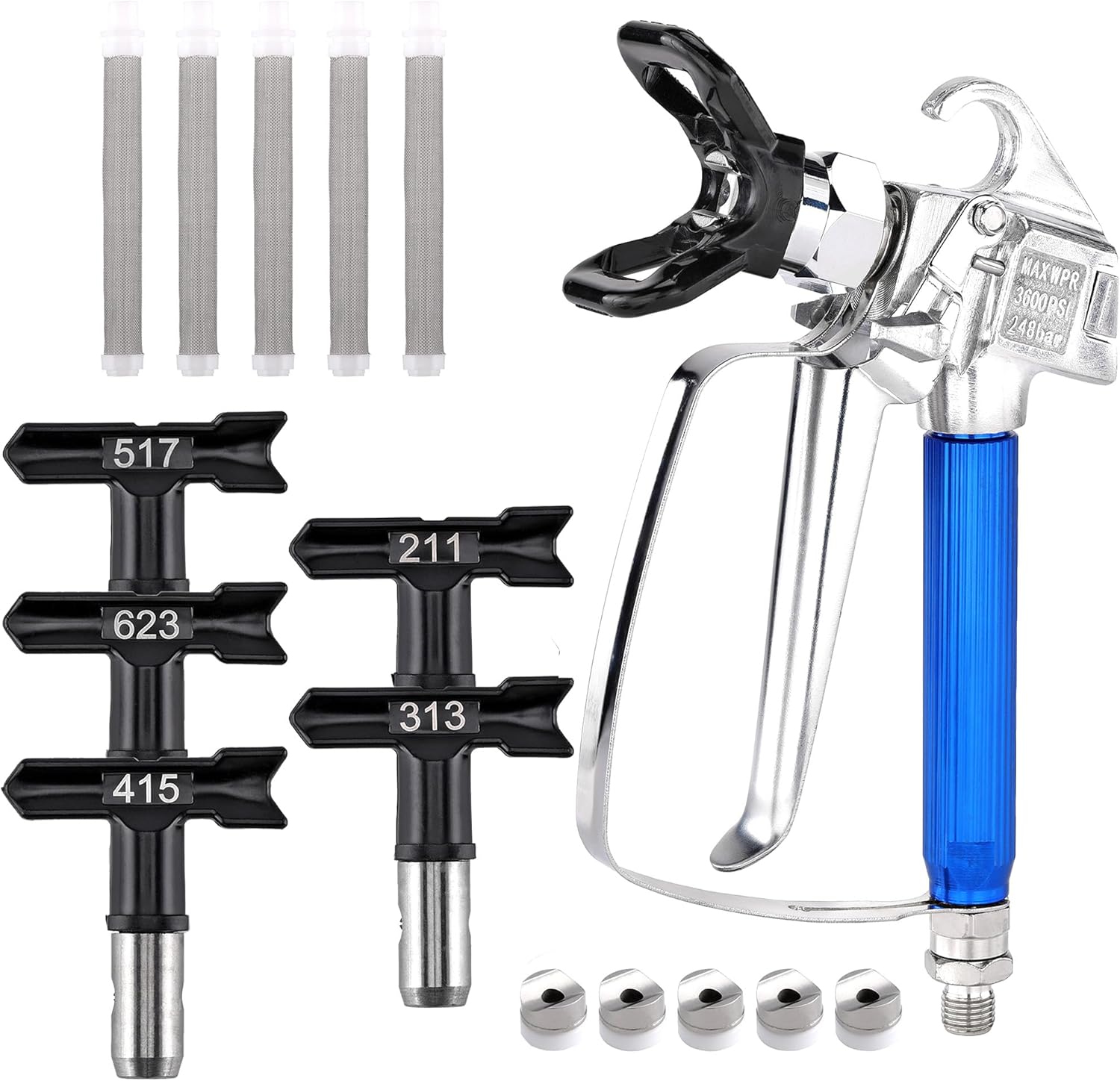 Yoption 12pcs Airless Spray Gun Kit, Airless Paint Sprayer Gun with ...