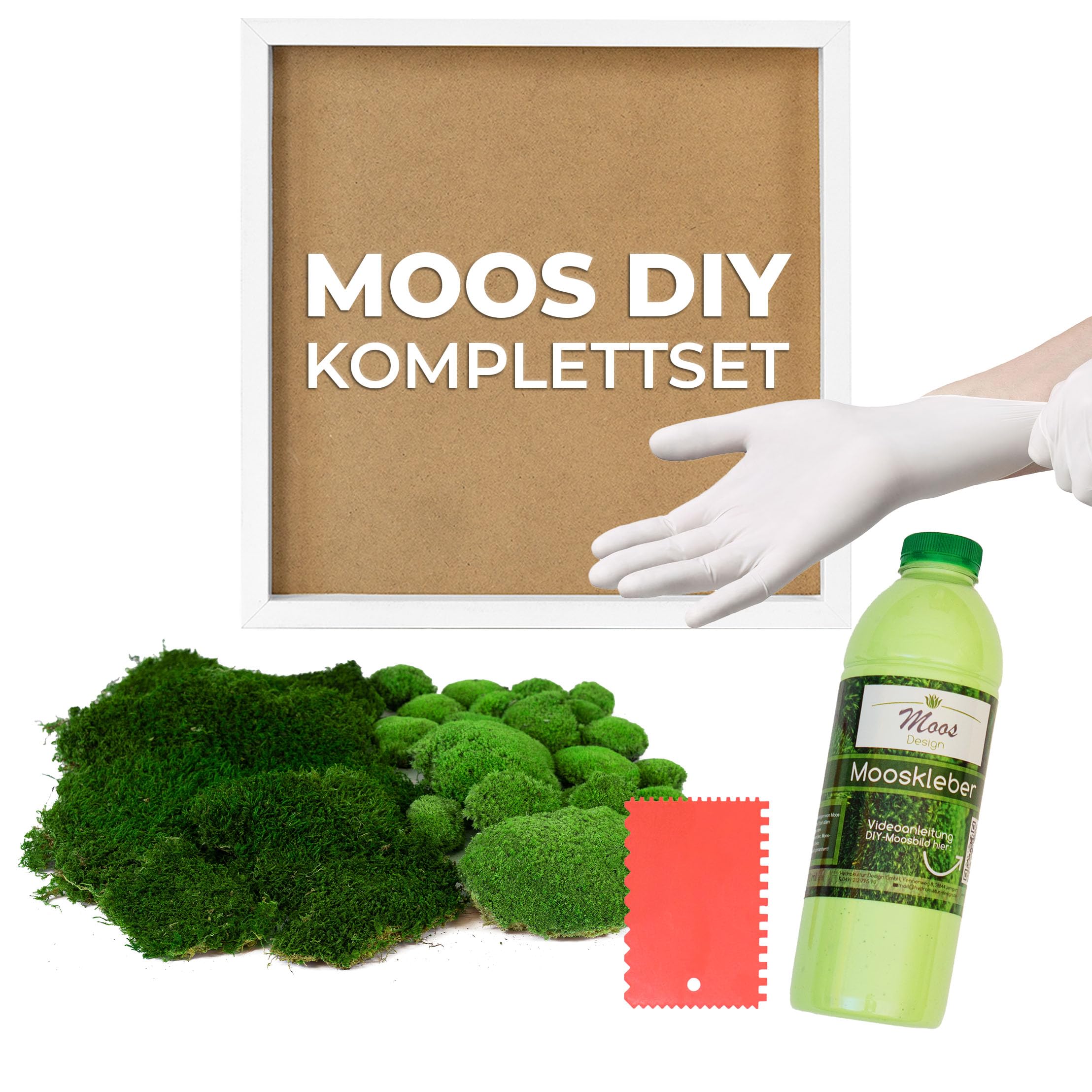 Kit de peinture à coller soi-même - Cadre en bois (blanc, 35 x 35 cm)