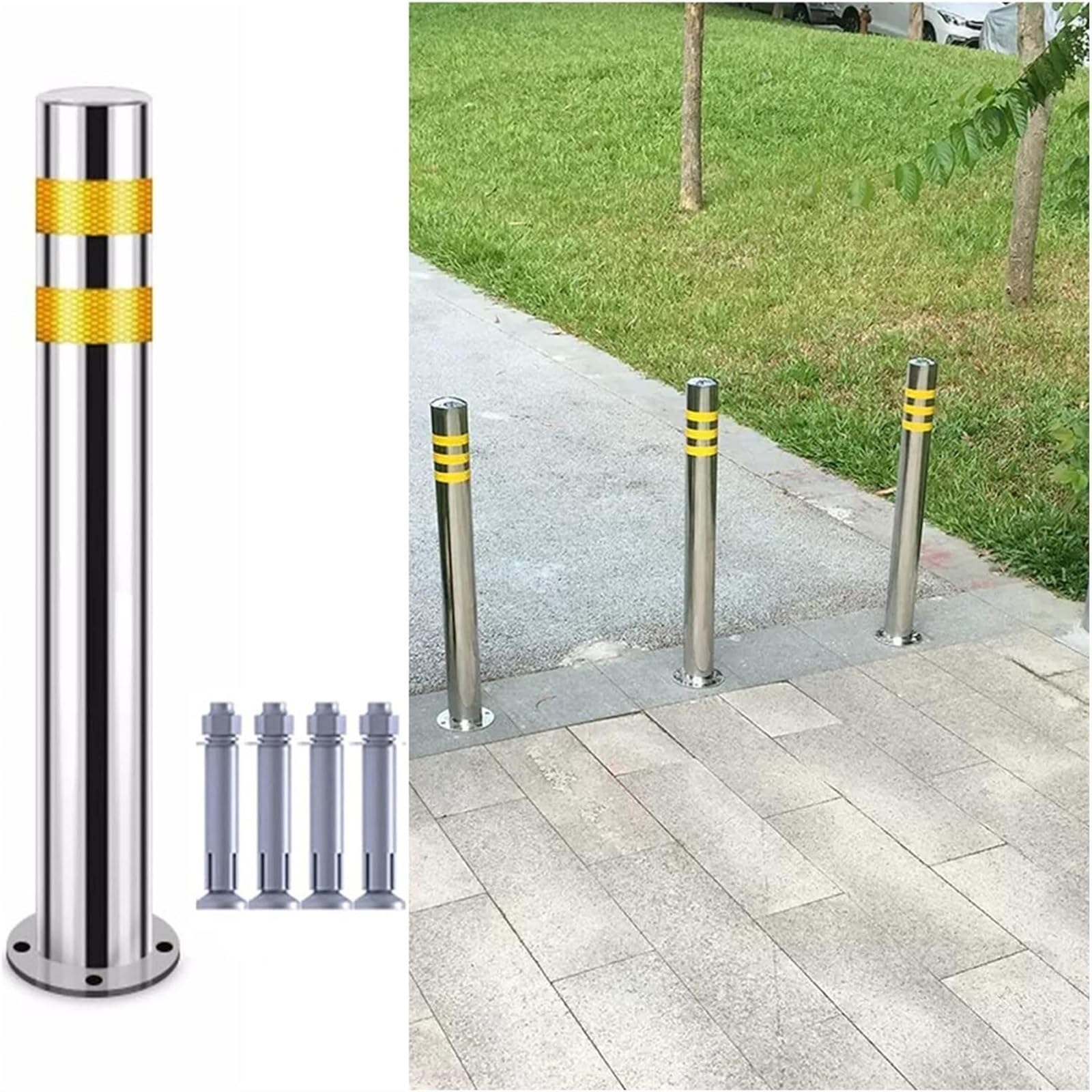 GTHTUHFD Safety Cones,Traffic Delineator Post Cone,Industrial Safety Bollards Reflective Channelizer Post For Crowd Control/Street Stanchion/Road Cones,1 Pack-75cm(29.5in)