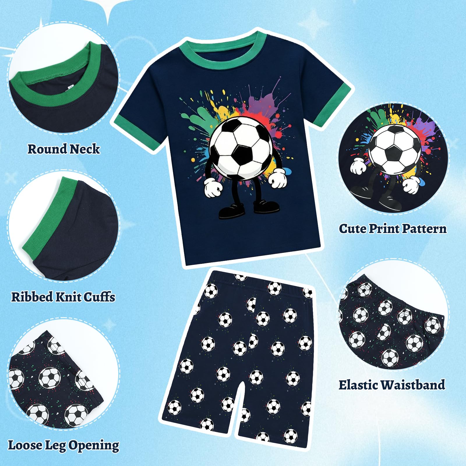 JinBei Dziewczęcy zestaw piżam z krótkim rękawem T-shirt i szorty zestaw letnie piżamy bielizna nocna codzienna bielizna nocna piżamy topy zestawy dziewczyna prezent ubrania dla dzieci odzież
