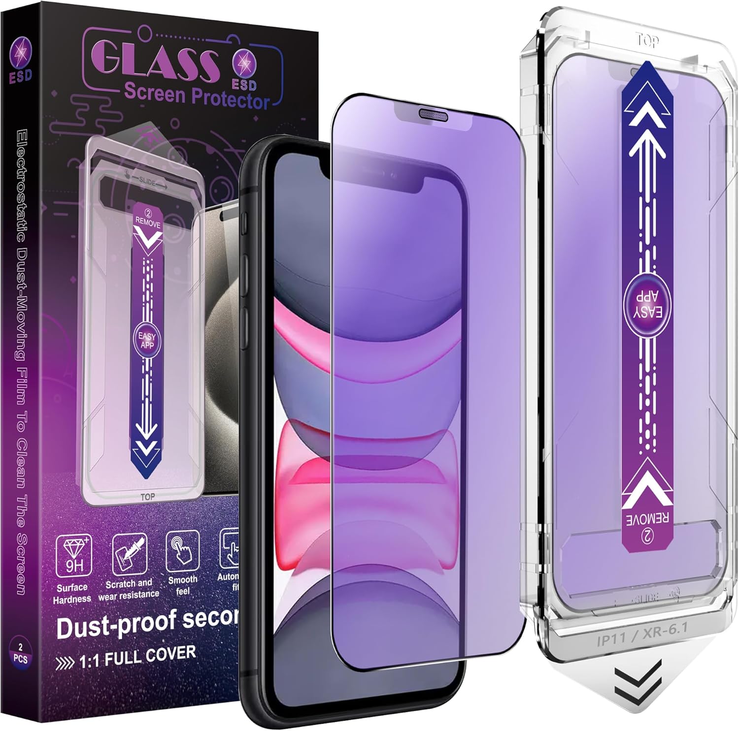CHISHA 2-Pack Anti Blue Light Matte Screen Protector...
