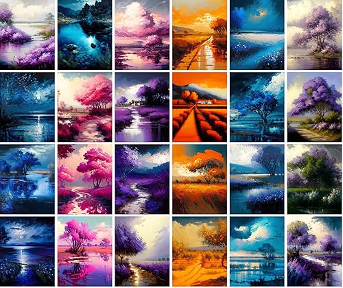 Miniatura 9 de PIXILUV Postales vintage (24 piezas de 4 x 6 pulgadas cada una) Paisajes fantásticos Tarjetas de notas vintage tonos saturados retro reimpresión de