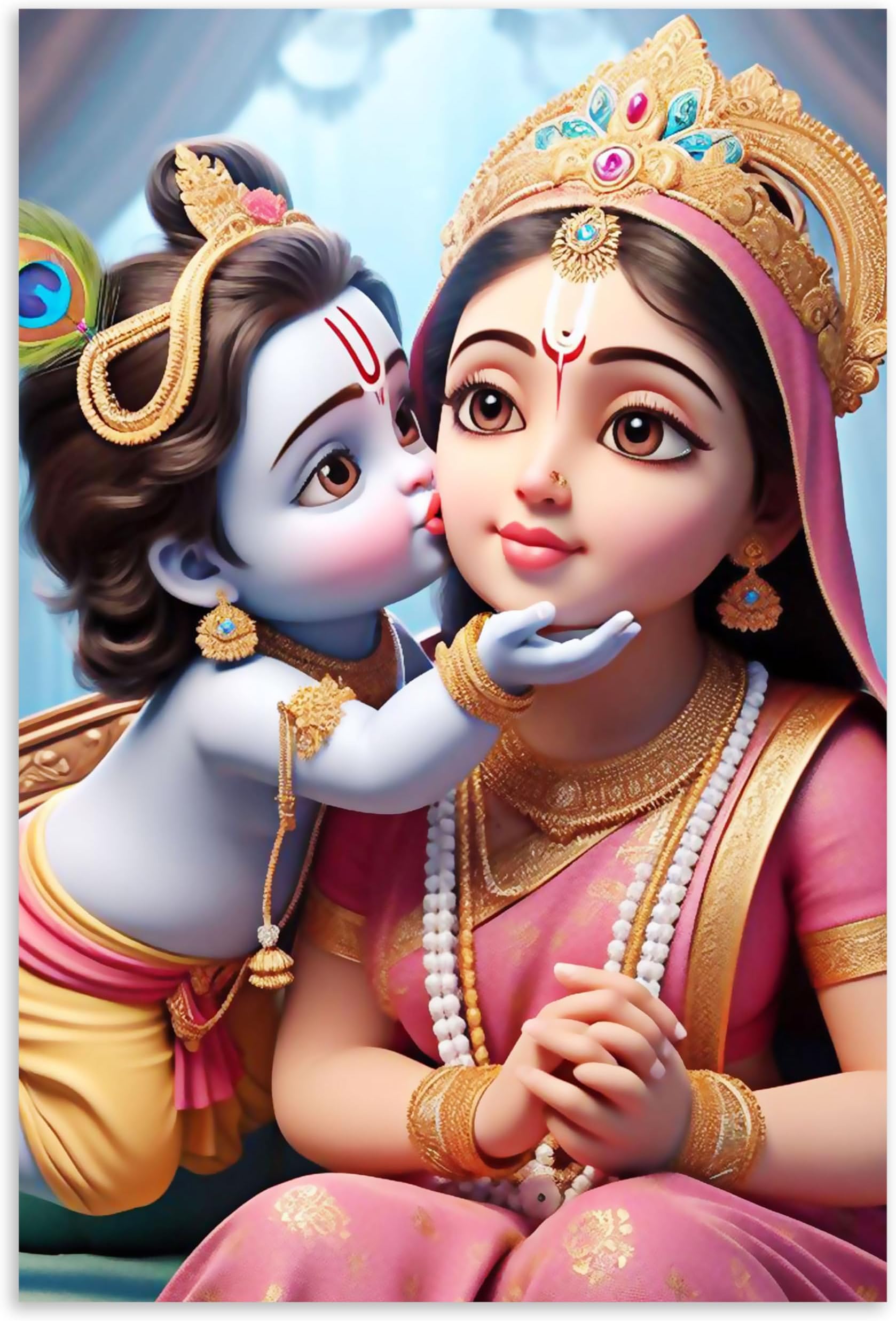 Twinster Paper Bal Krishna Posters Photo For Pregnant Women, Baby Poster Self Adhesive (Size 45 Cm By 30 Cm) Pack Of 1 (Design 8)