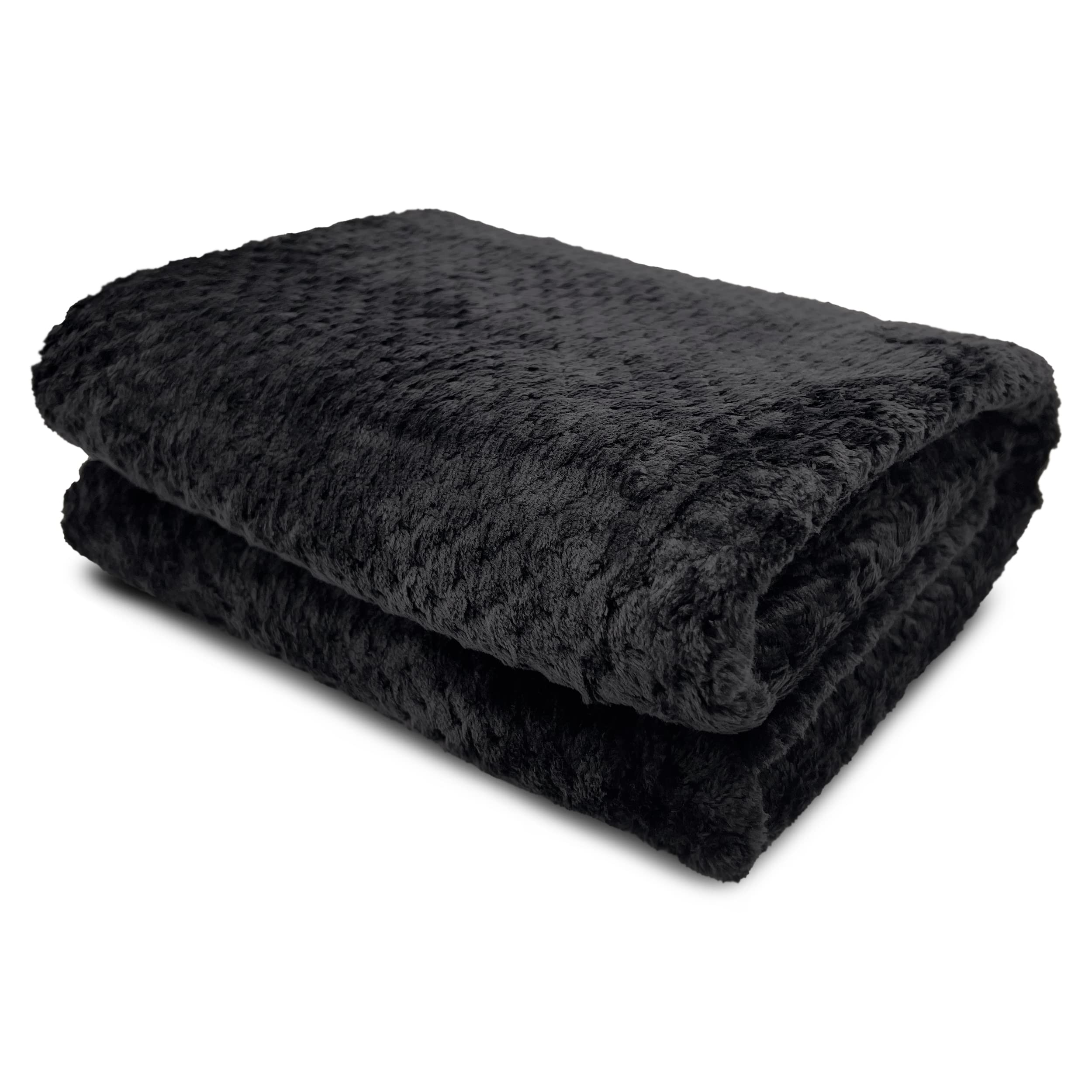 HTE Manta Cama 135/150 de Microfibra, Manta Suave para Sofá, Manta Coche Ideal para Viaje, Manta Polar 160 x 220 cm Muy Caliente (Negro 160x220cm)