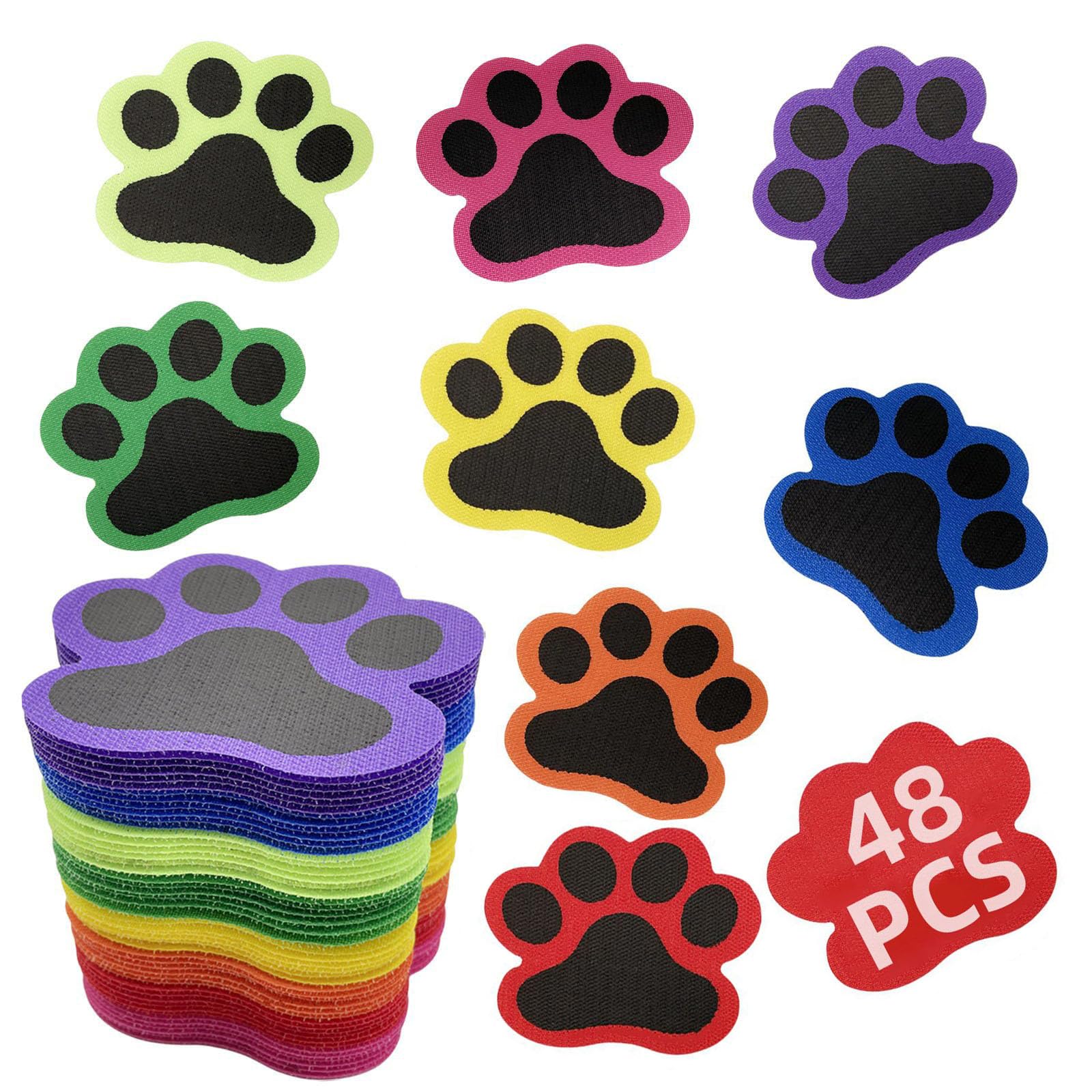 LSDWL Carpet Spots for Classroom,48 Pcs Paws Markers Self Stickers for Elementary School Teacher Supplies