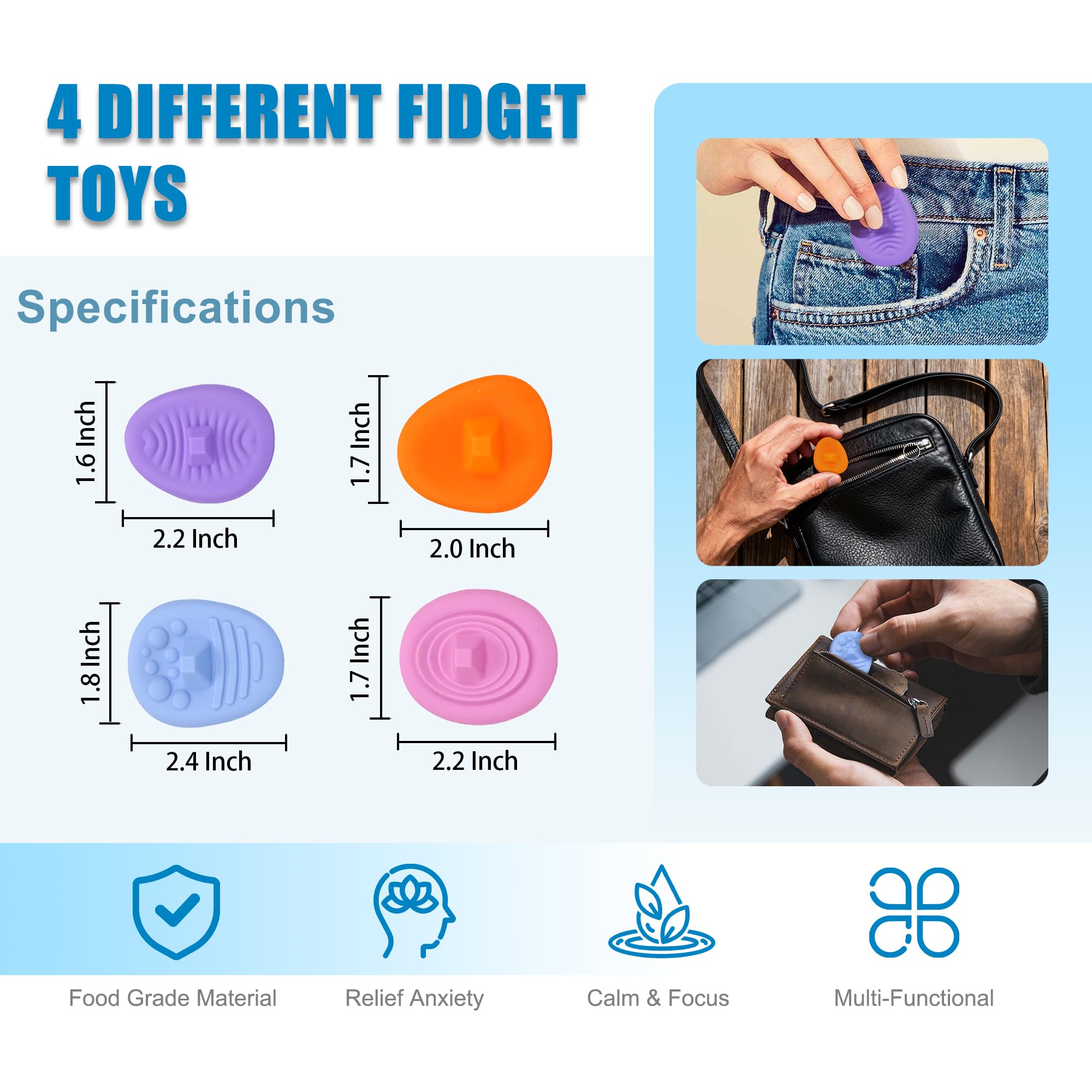 Kit di messa a fuoco ADHD, include timer visivo, planner giornaliero, giocattoli fidget e carte motivazionali, gestione del tempo per uomini e donne, migliora la concentrazione, la