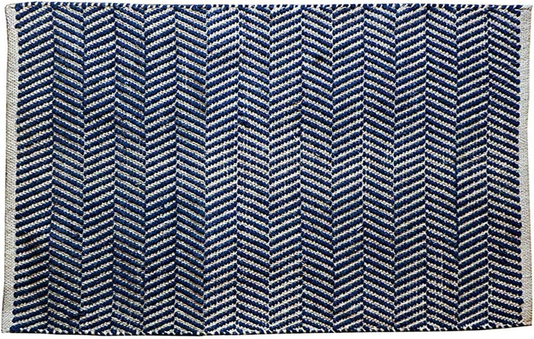 The Home Talk Jute Hemp Cotton Chevron Area Rug | Handcrafted Traditional Rugs | Braided Carpet | Natural Shag Rugs for Entryway Bedroom, Home Décor, Dining Room | Eco-Friendly | 2’ x 3