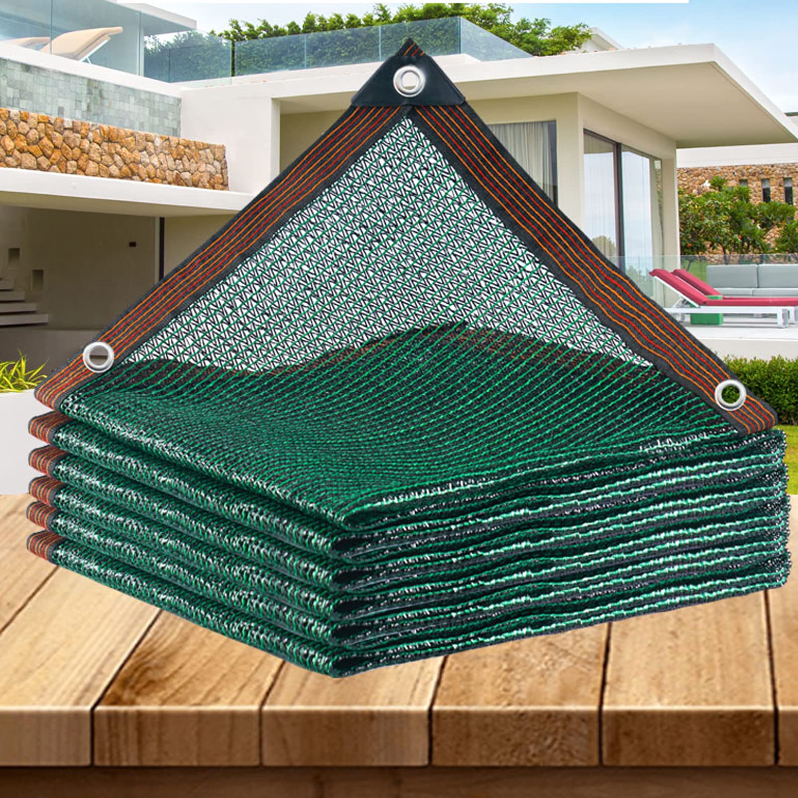 Red de jardín 40% de protección solar para plantas, sombra de balcón al aire libre, toldo de malla verde, tela de protección UV, red de vela de 9,5 x 10 m para flores