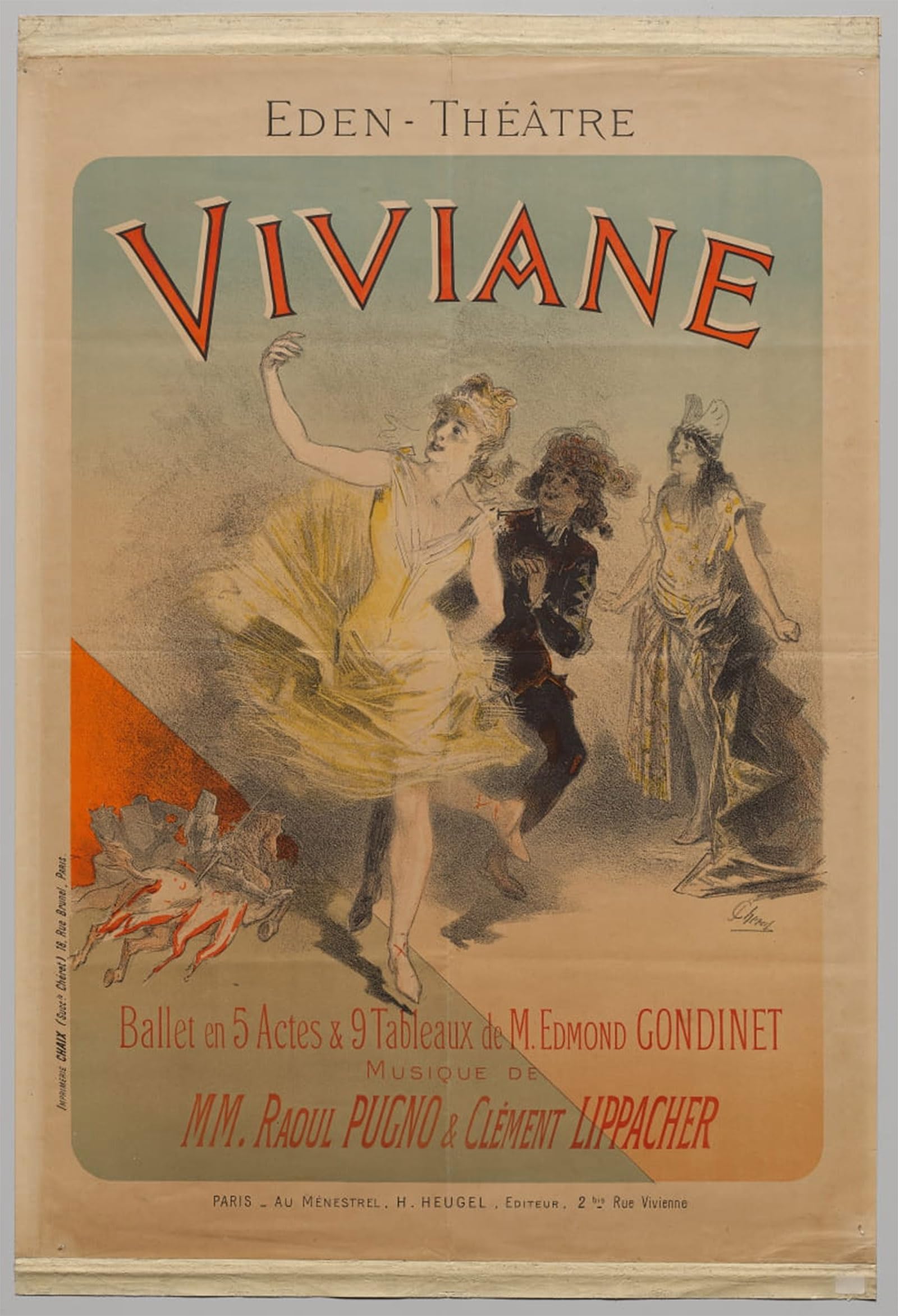 Image Déco D'Art Murale Viviane Jules Chéret Toile 60x90cm