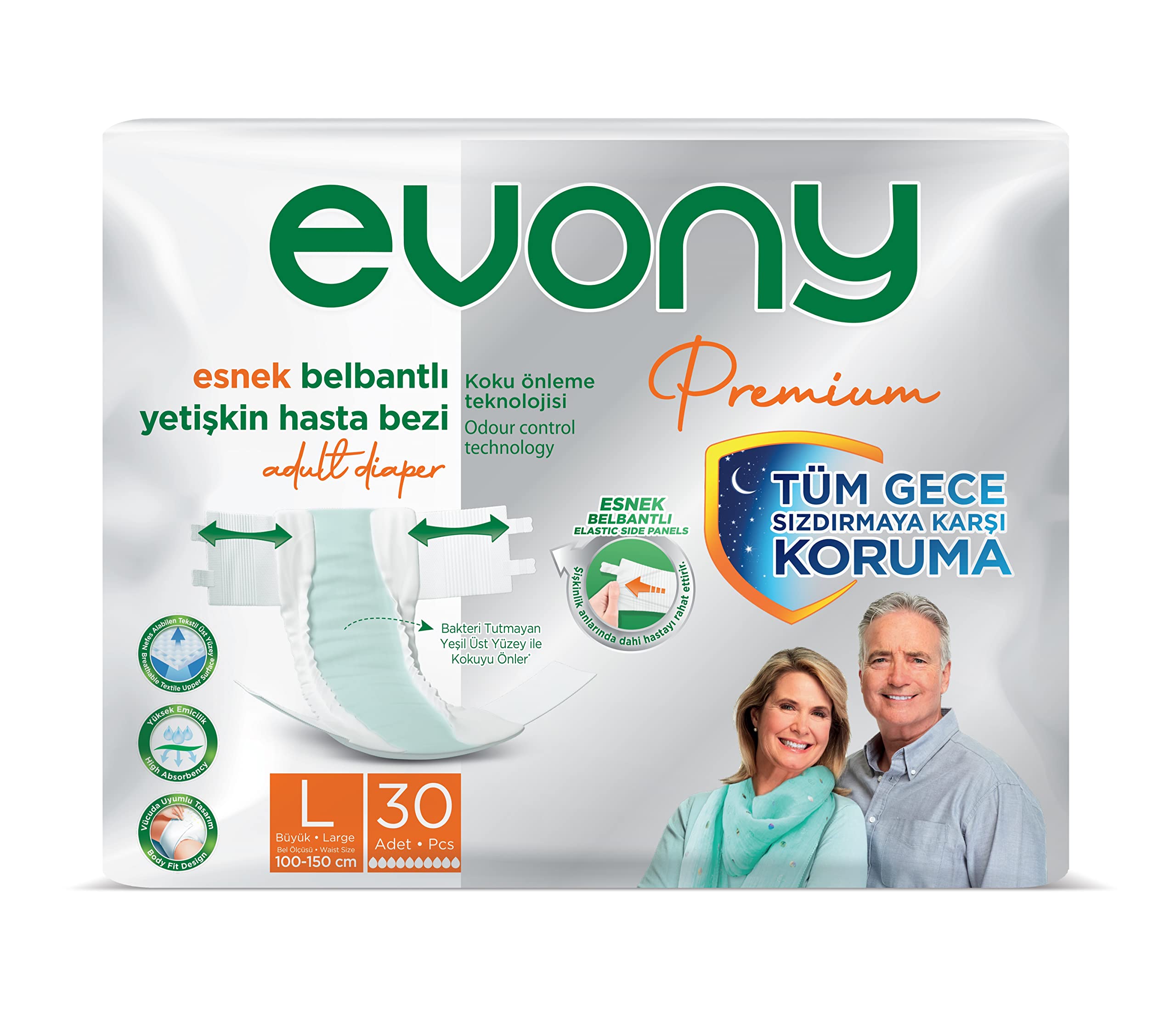 Evony Premium Yetişkin Bezi Large 30 Adet