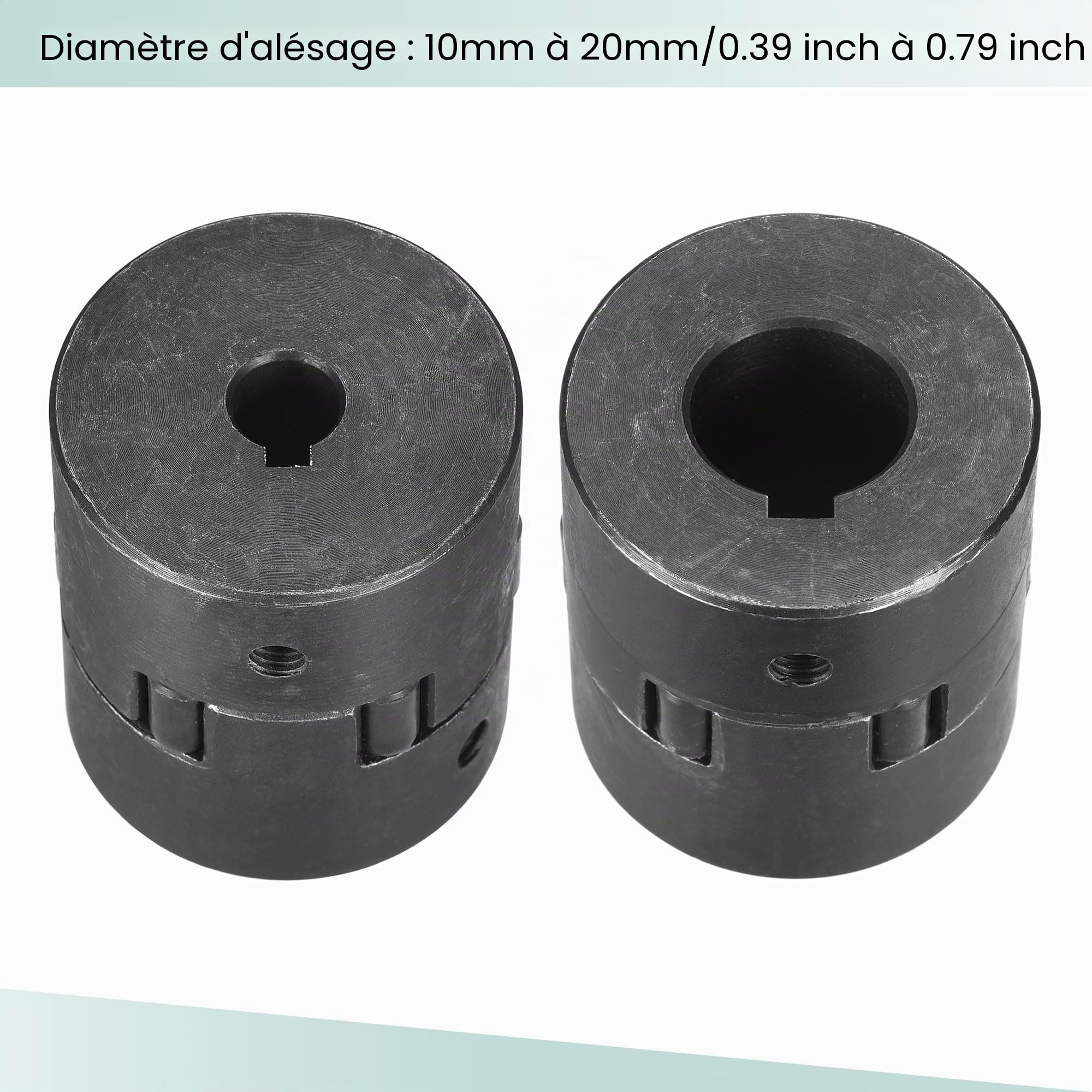 sourcing map Flexible Accouplement Arbre 10mm à 20mm 53mm x 44.5mm Moteur Coupleur Raccord