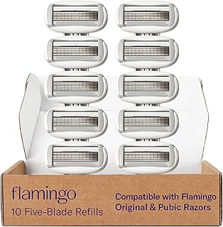Flamingo Women's Original Razor Blade Refill Cartridges for Women - 10 Count - 5-Blade Shaving Razors for Women