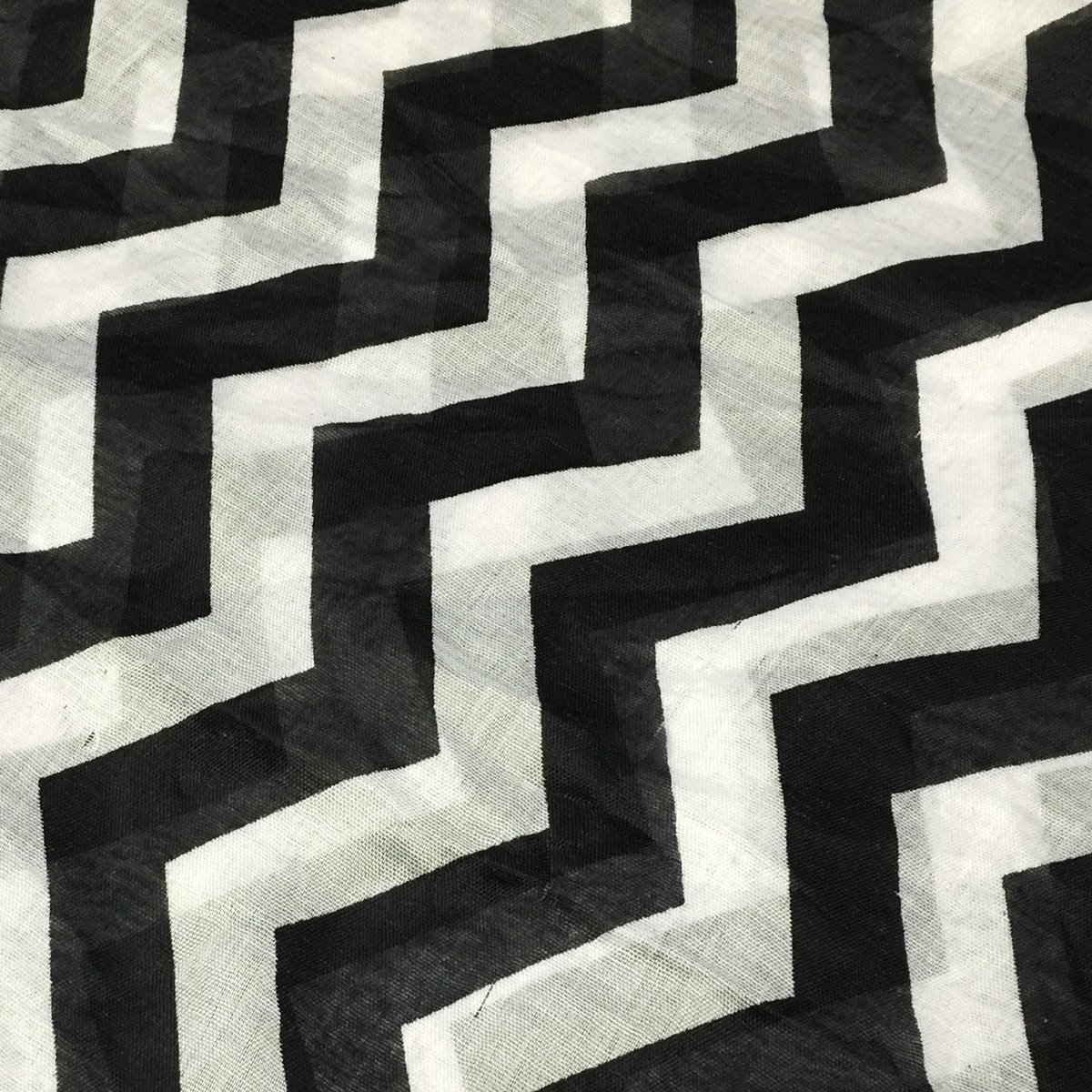 Wrapables - Bufanda ligera con diseño de zigzag - Negro - talla única