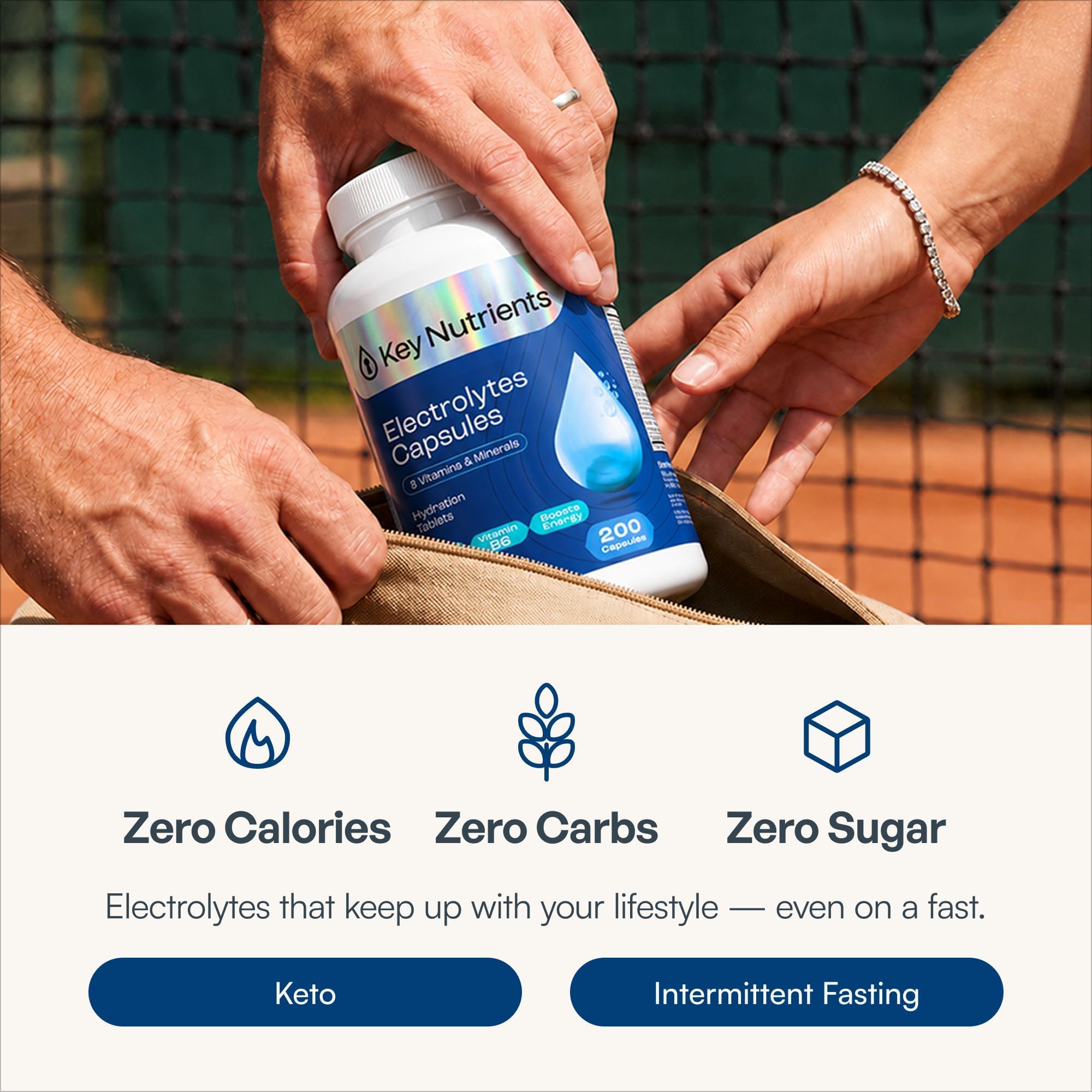 KEY NUTRIENTS Sugar Free Electrolyte Tablets, Hydration Pills, 200 Capsules — Amazon image 6