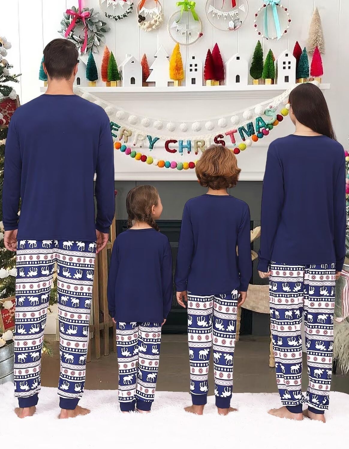 YEAXLUD Pijamas de Navidad divertidas a juego para la familia, conjuntos de ropa de dormir para mujeres, parejas, hombres, adultos, damas