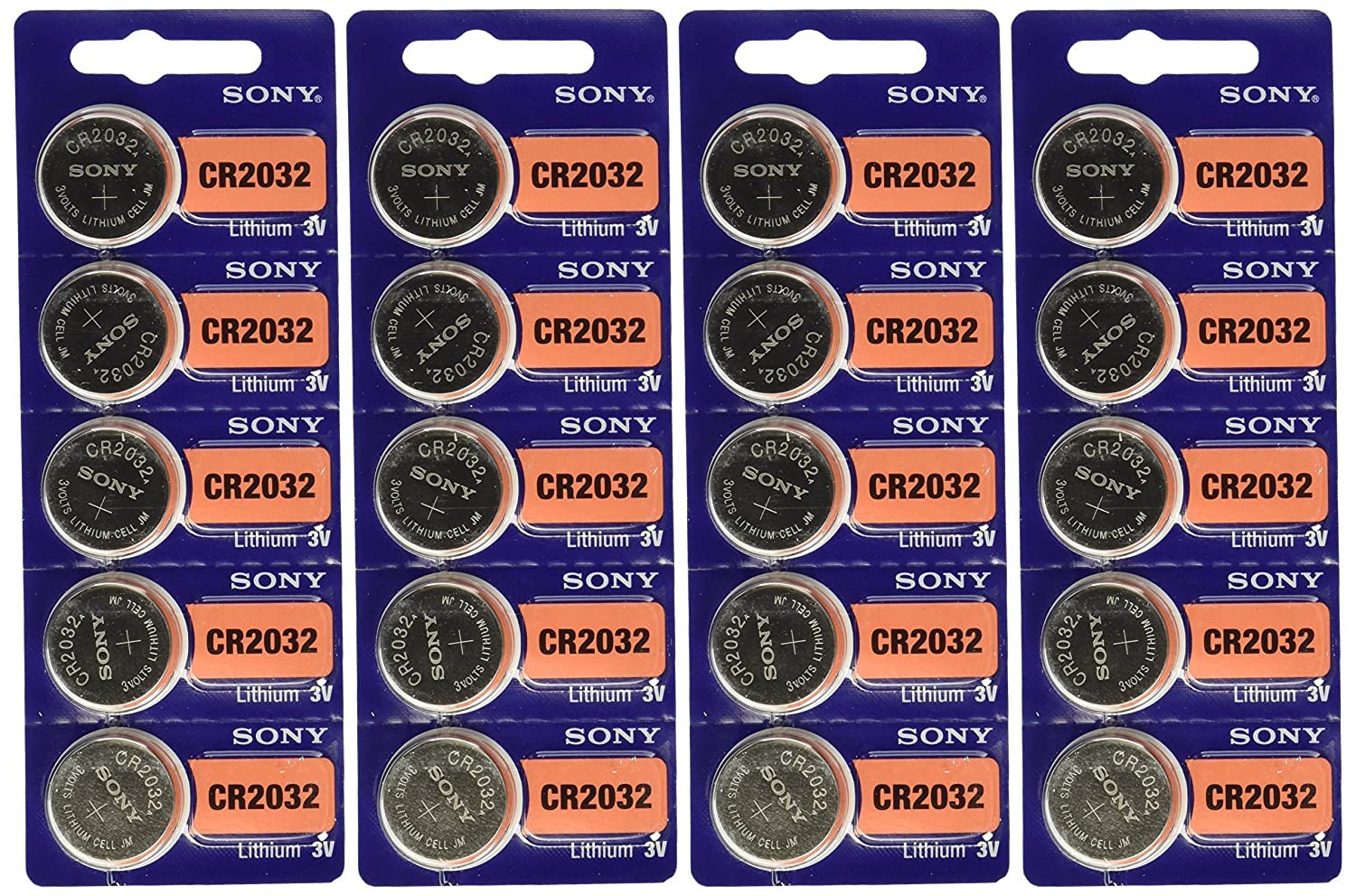 CR2032 Lithium Coin Cell, 3V, 20 Pieces