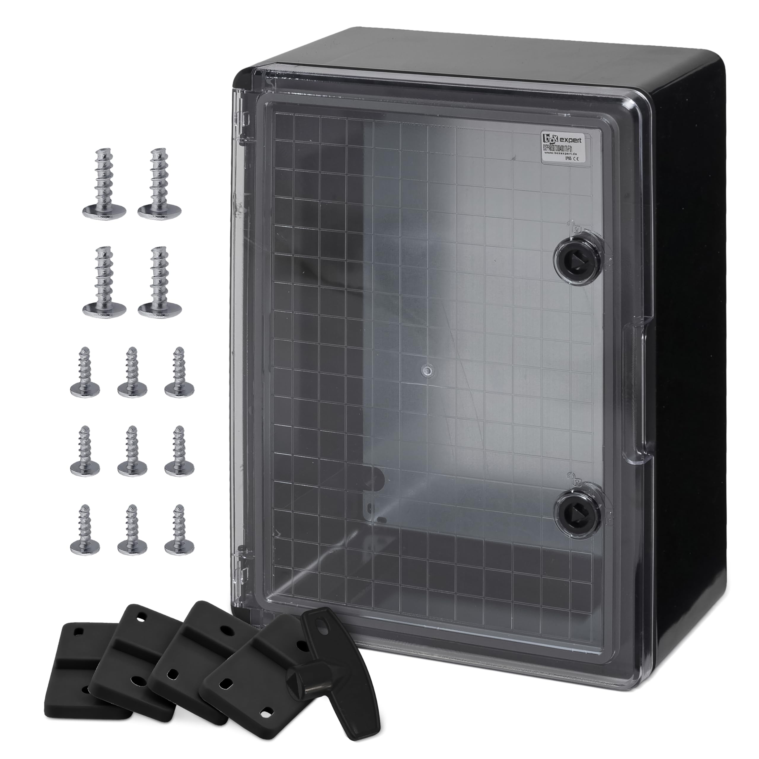 BOXEXPERT cassetta di distribuzione esterno IP65 ABS 400 x 300 x 170 mm Fleet, impermeabile, armadio elettrico/wand, custodia industriale vuota, nera