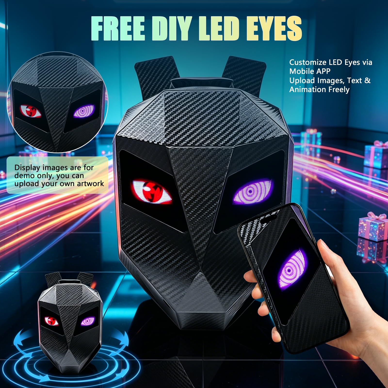 Mochilas de Motocicleta, Mochila Led Moto Mochila Impermeable para Casco