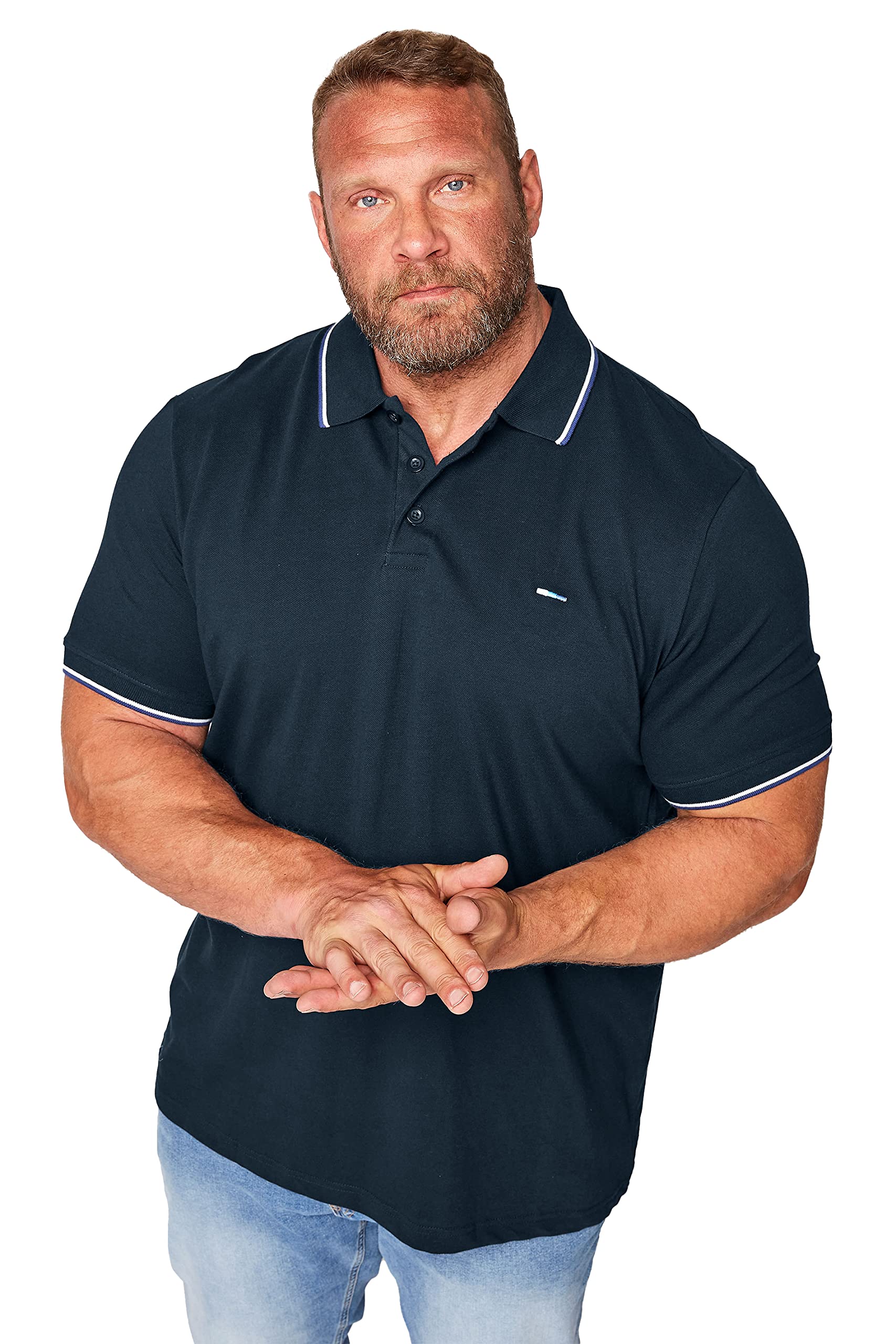 BadRhino Essential Short Sleeve Tipping Polo Shirt, Navy, Size 7-8Xl, Men