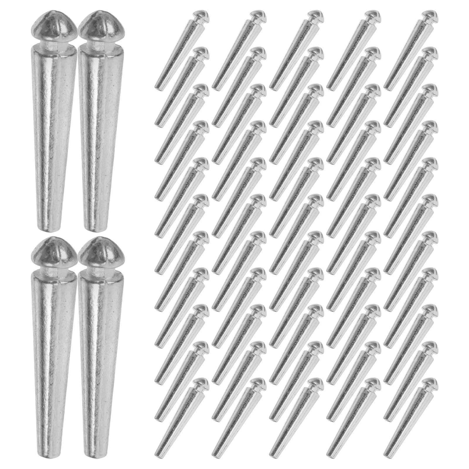 UKCOCO 100 Pieces Metal Cribbage Board Pegs 2.5cm Long Silver Scoring Pegs for Portable Board Games and Travel Use Household Game Accessories