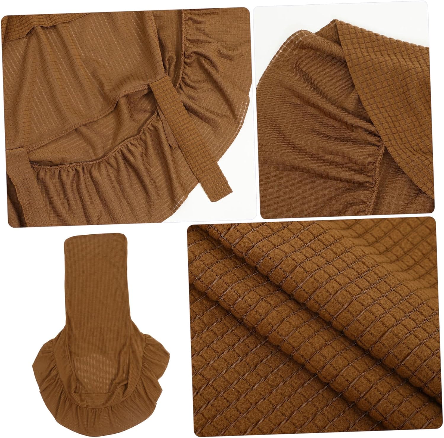 Ciieeo Elastic Waterproof Plaid Chair Covers Set 6 Pieces for Dining Room Easy to Install Chair Sleeves Elastic Edges for Upholstery