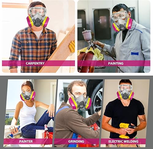 Miniatura 7 de 10 pares de cartuchos respiradores 60923, filtro respirador contra vapores orgánicos, gases ácidos, partículas utilizadas con respiradores de la