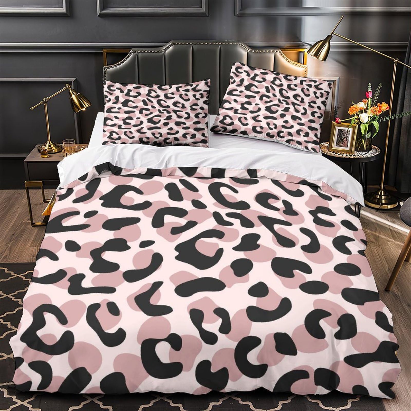 Parure de lit léopard hypoallergénique et housse de couette douce 3D