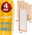 États-Unis Art Supply 4" x 12" Panneaux de peinture en bois de bouleau, Galerie 1-1/2" Berceau profond (paquet de 4) - Toiles murales en bois de profondeur d'artiste - Peinture Métiers d'artisanat, acrylique, huile, encaustique