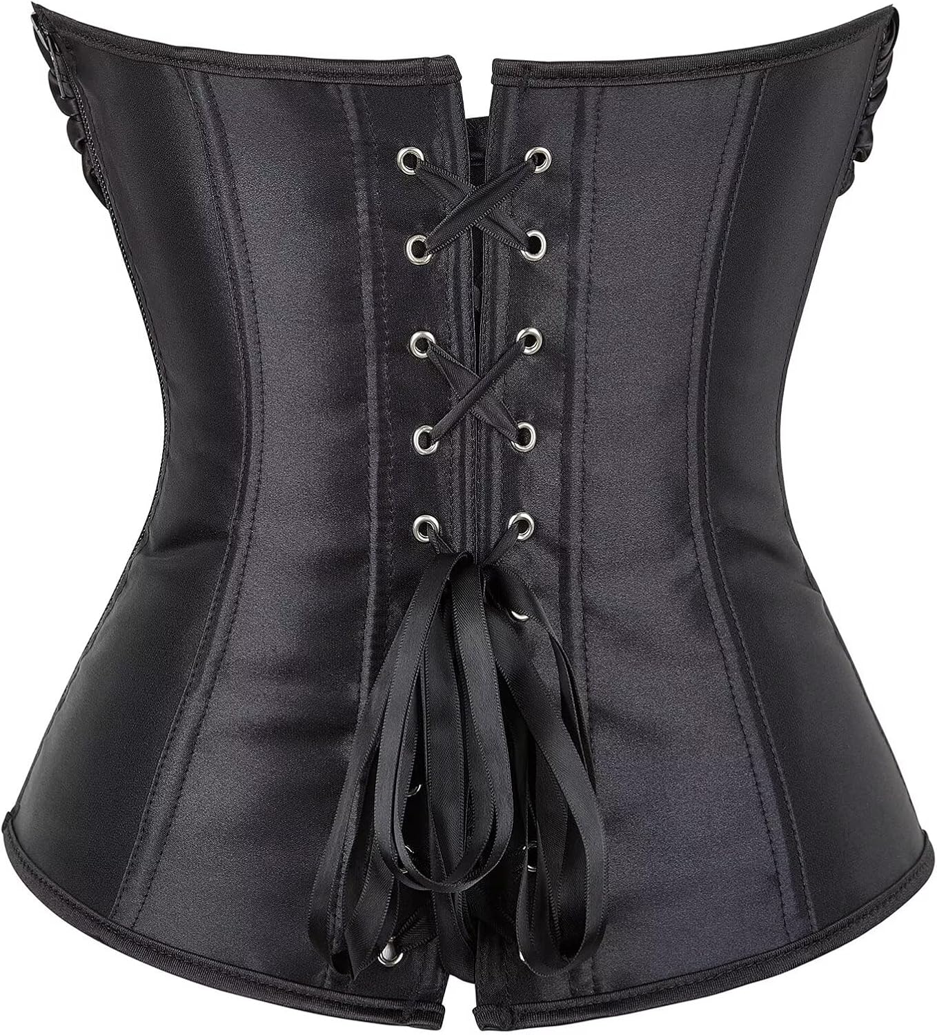 Jutrisujo Corset Dress Top Women Plus Size Lace up Gothic Lingerie Burlesque Outfit Vintage Victorian