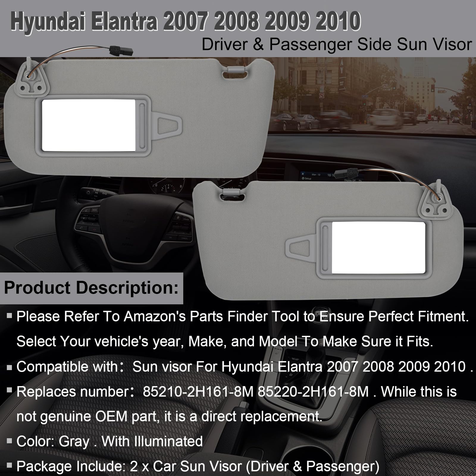 Amazon.com: NHILES Driver & Passenger Side Sun Visor Fits