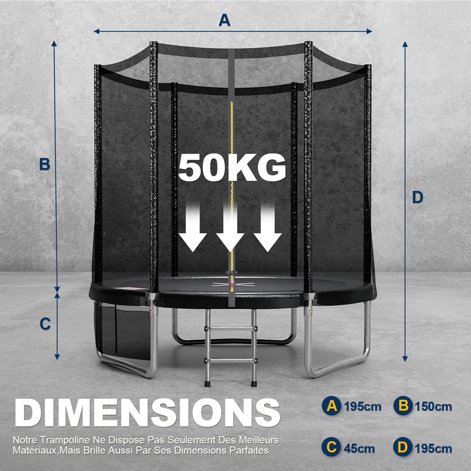 Child jumping safely on JUMMICO Trampoline