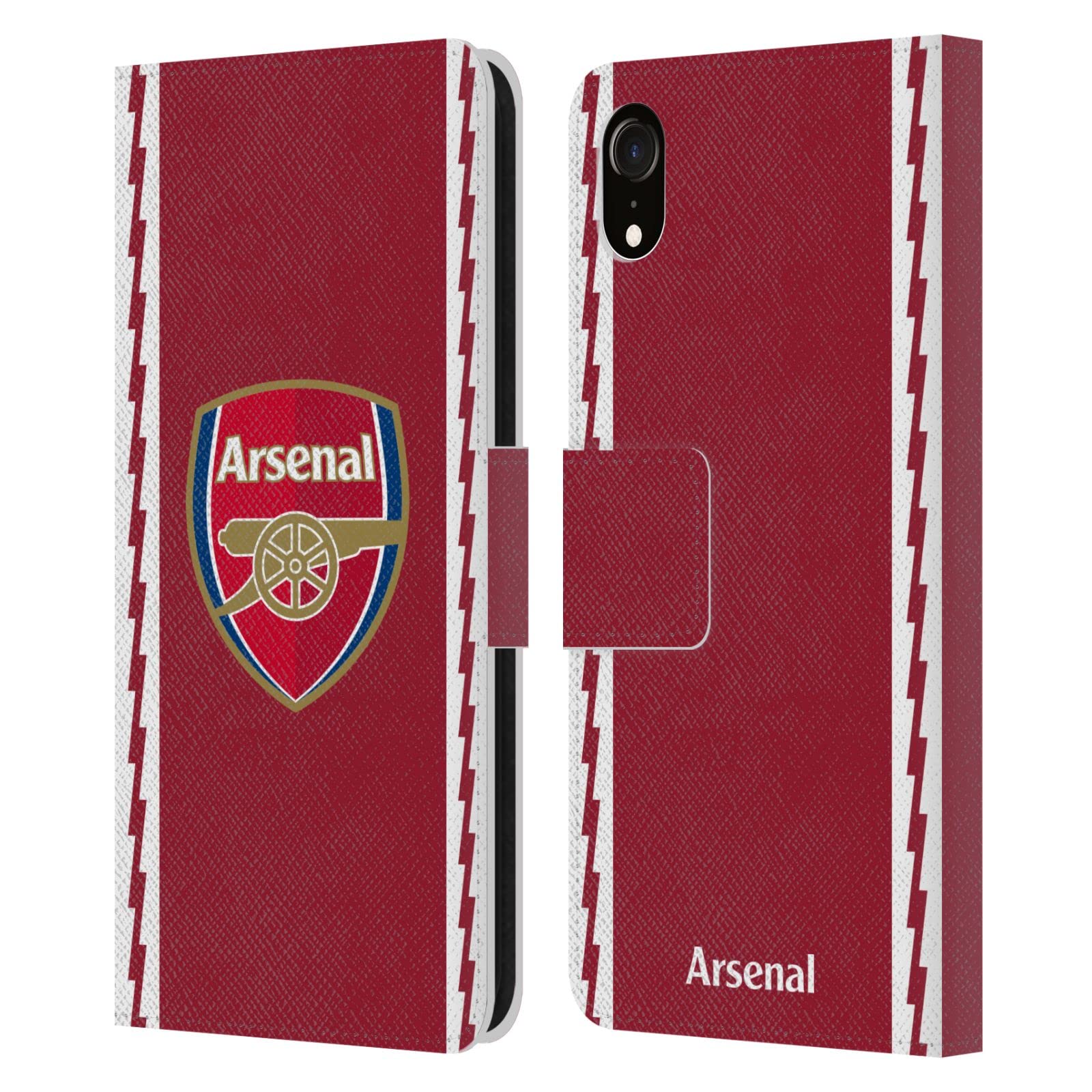 Head Case Designs Officially Licensed Arsenal FC Home 2022/23 Crest Kit Leather Wallet Case Compatible With Apple iPhone XR โ image 1