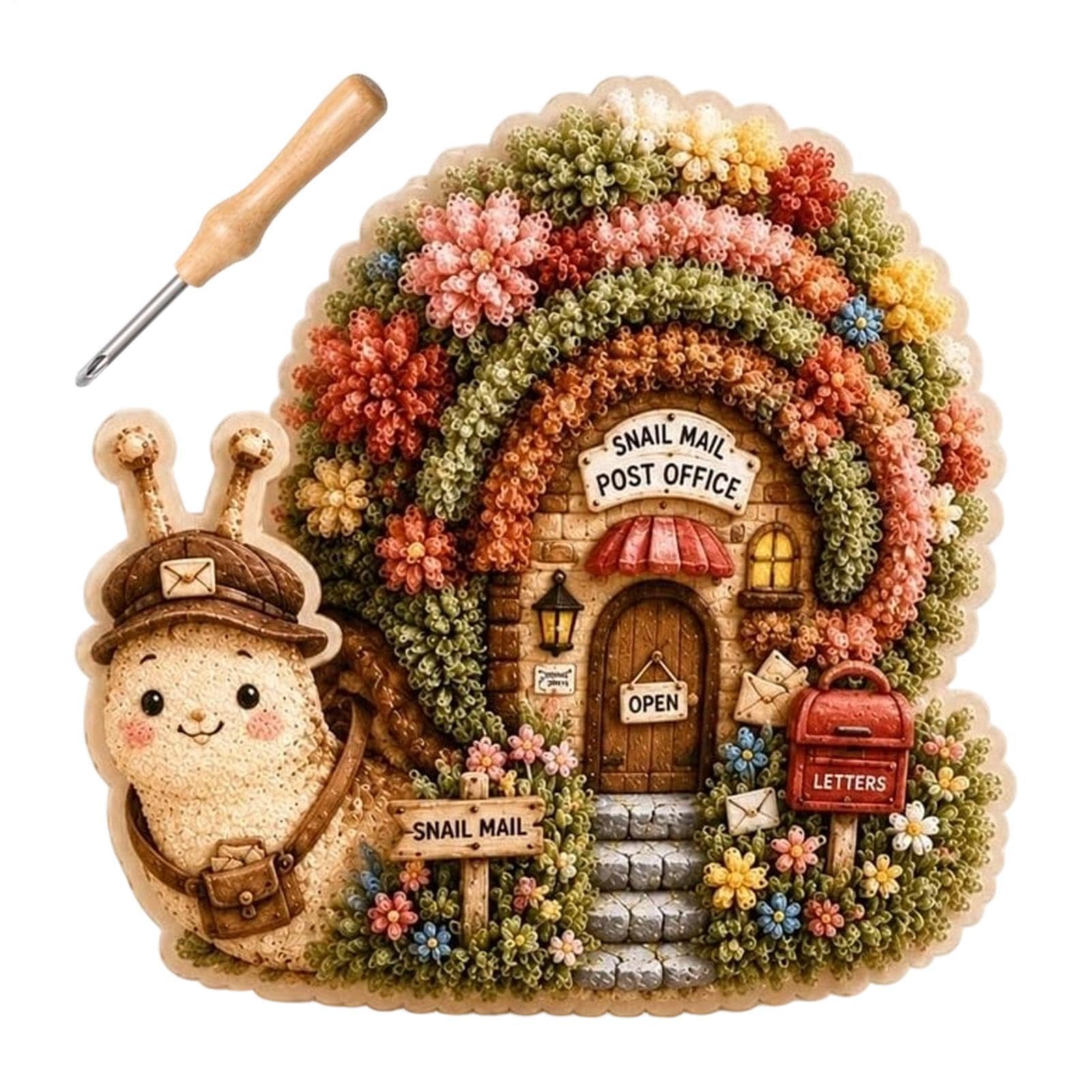 Whimsical Village 3D Fabric Pokes Art Kit, Cottage Punch Needle Kit