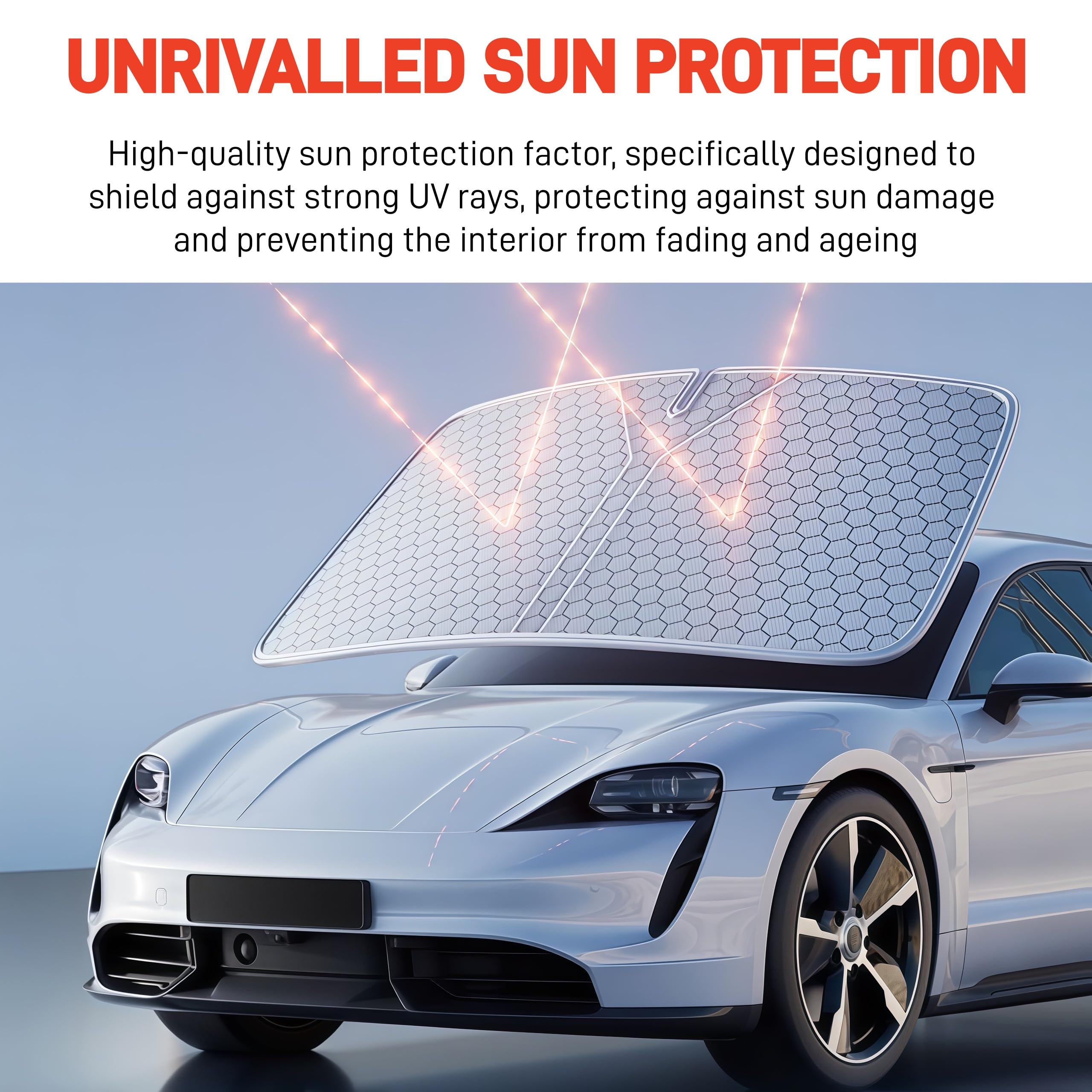 Sonnenschutz Auto Frontscheibe für BMW i5 Touring 2024-2026,Faltbarer Sonnenschutz Auto,Hitzeschutz Sonnenabdeckung,Blockiert Uv-Strahlen,Einfache Montage,Passgenau